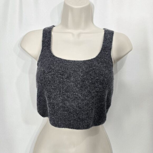 Everlane Heathered Charcoal Wool Blend The Cozy Stretch Cropped Tank Small - Picture 1 of 6